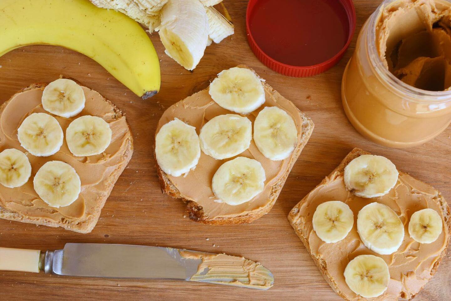 peanut butter and banana toast