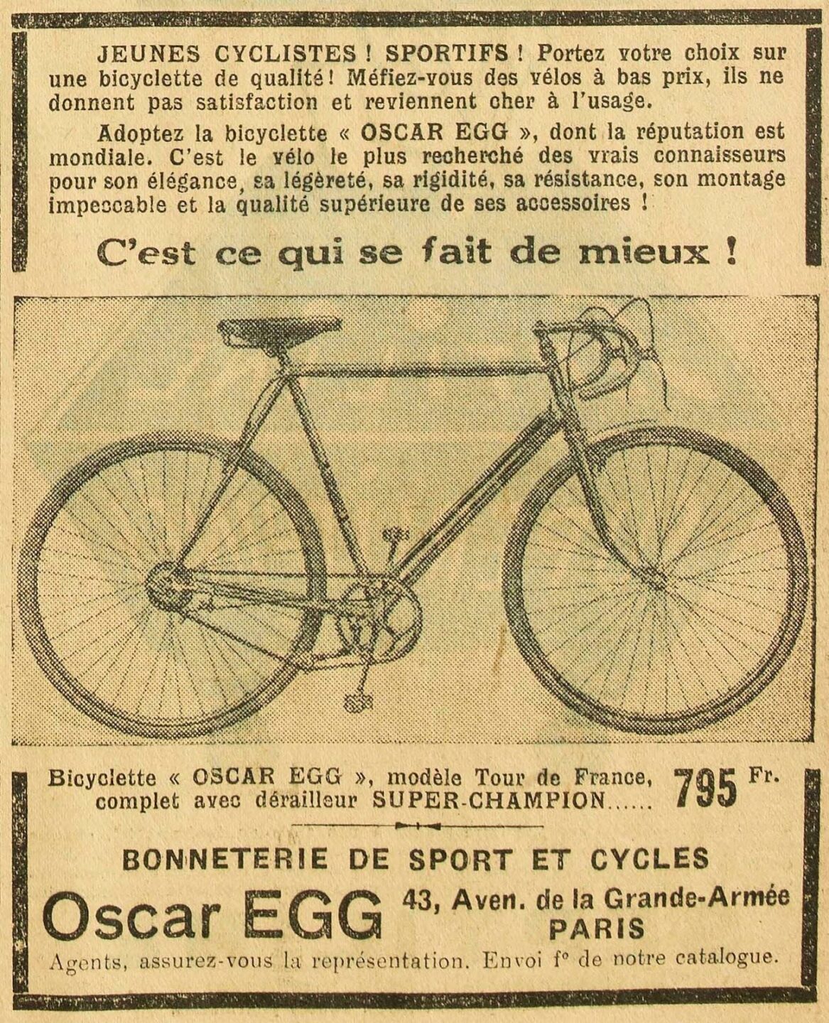 L’Histoire des vélos du Tour de France Première partie SIROKO